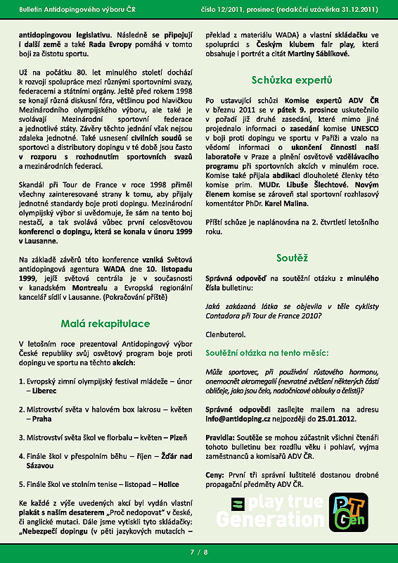 Prosincov� ��slo informa�n�ho bulletinu ADV �R