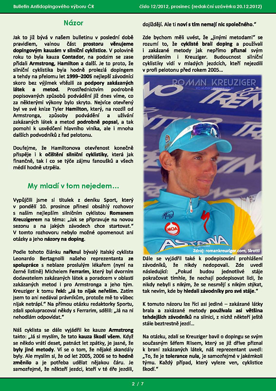 Prosincov� ��slo informa�n�ho bulletinu ADV �R