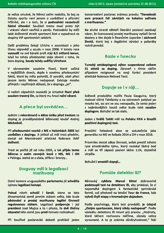Srpnov� ��slo informa�n�ho bulletinu ADV �R