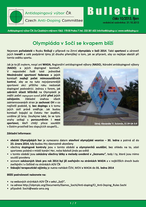 ��jnov� ��slo informa�n�ho bulletinu ADV �R