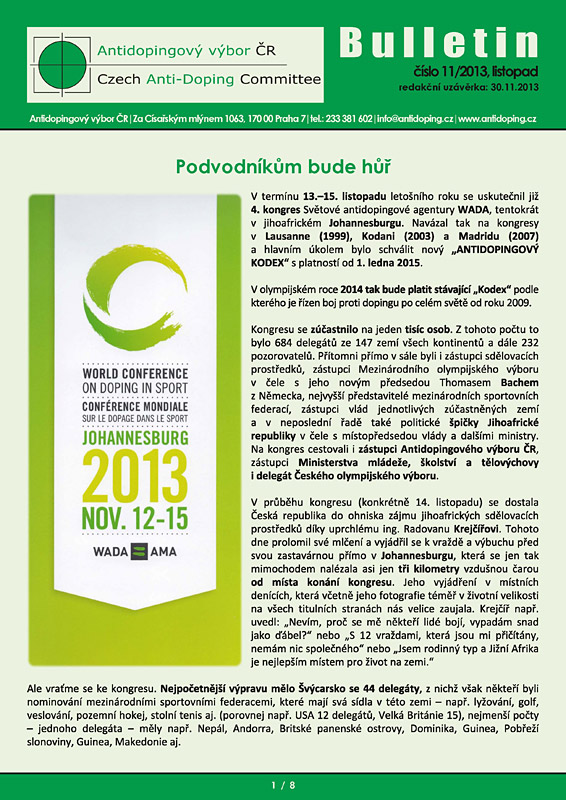Listopadov� ��slo informa�n�ho bulletinu ADV �R