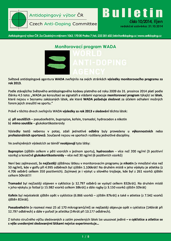 ��jnov� ��slo informa�n�ho bulletinu ADV �R