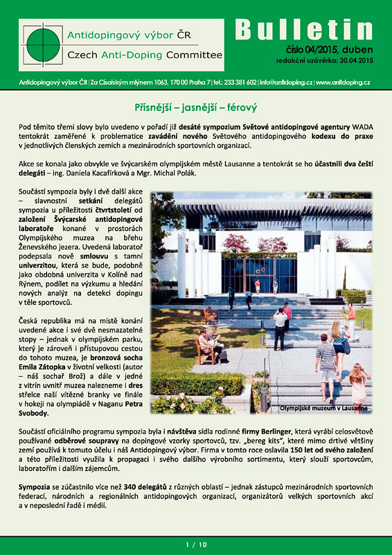Dubnov� ��slo informa�n�ho bulletinu ADV �R