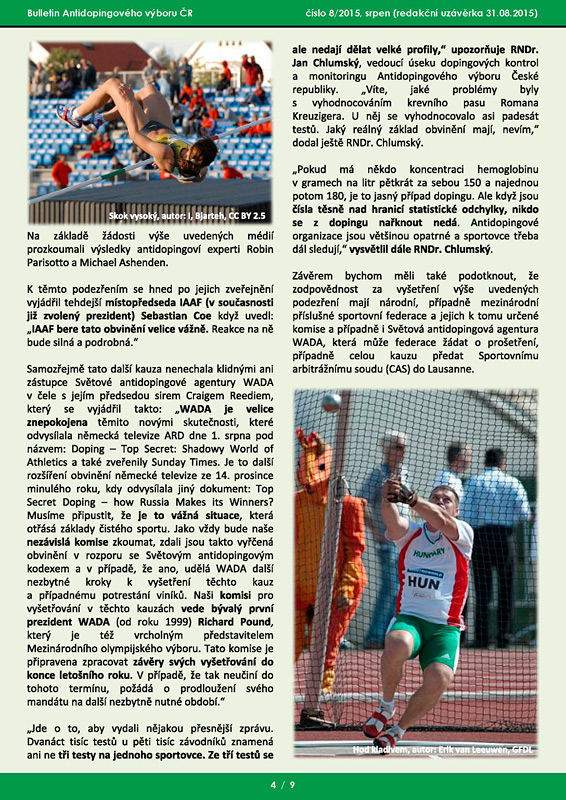 Srpnov� ��slo informa�n�ho bulletinu ADV �R