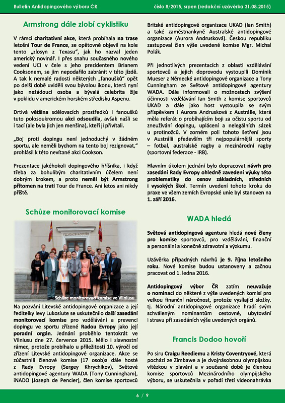 Srpnov� ��slo informa�n�ho bulletinu ADV �R