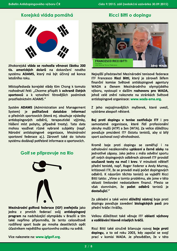 Za�ijov� ��slo informa�n�ho bulletinu ADV �R