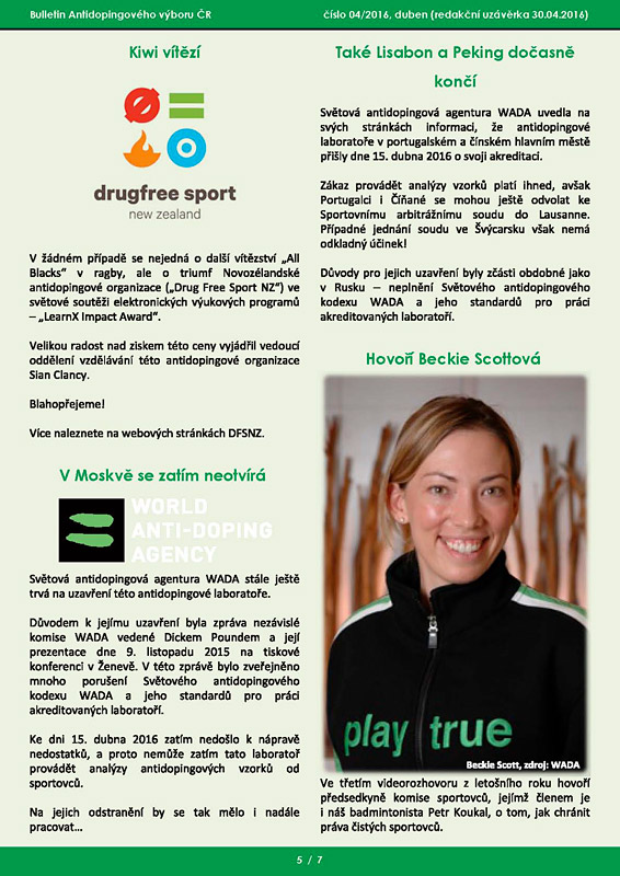 Dubnov� ��slo informa�n�ho bulletinu ADV �R