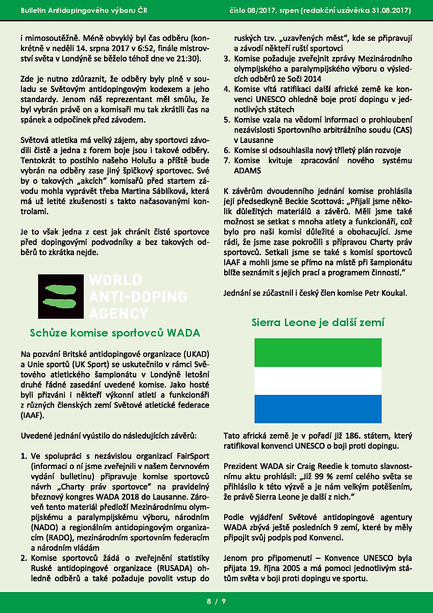 Srpnov� ��slo informa�n�ho bulletinu