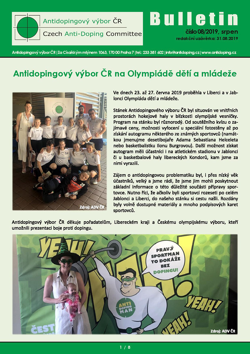 Srpnov� ��slo informa�n�ho bulletinu