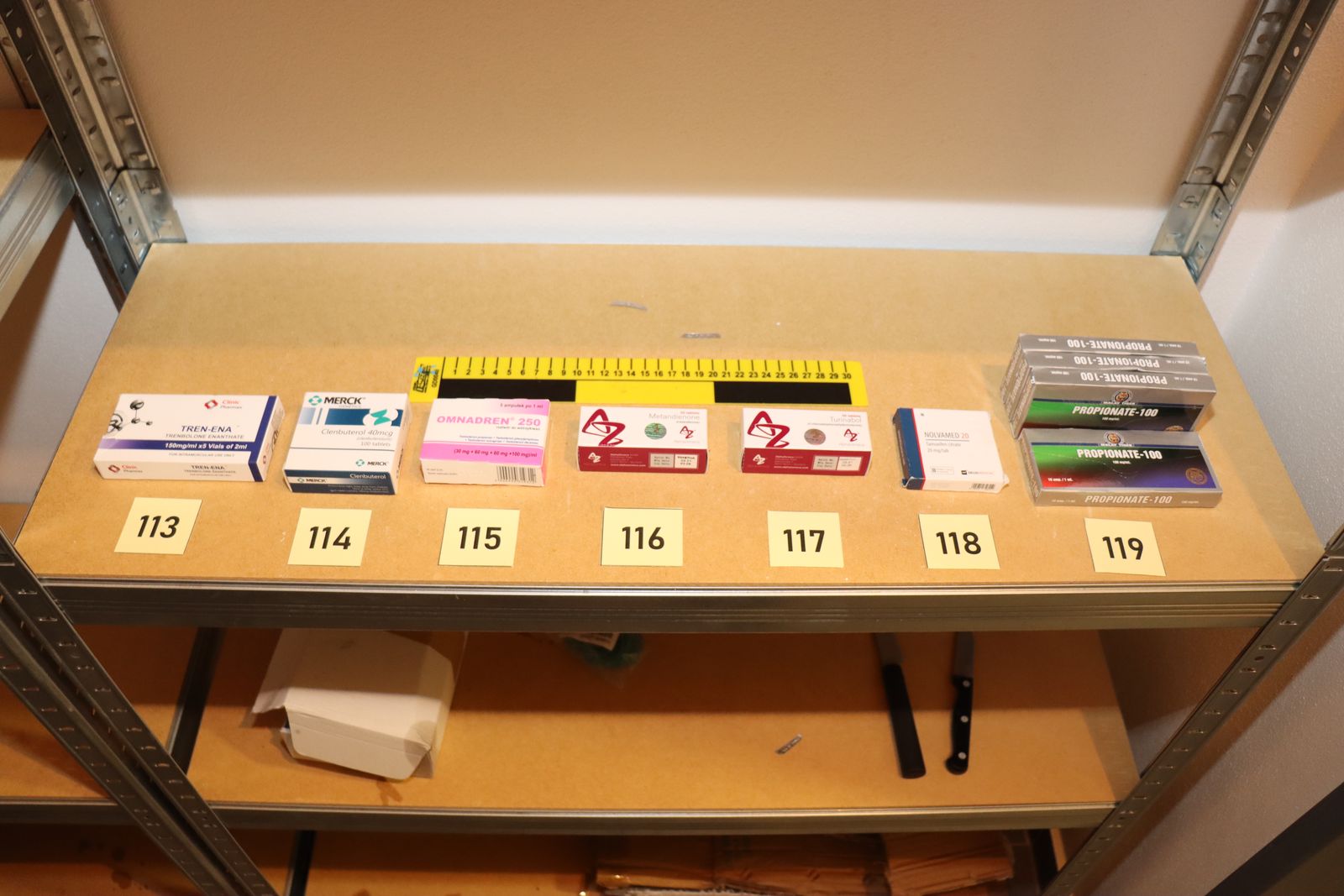 N�kter� z l�tek zadr�en�ch p�i prohl�dk�ch (foto: Policie �R) 